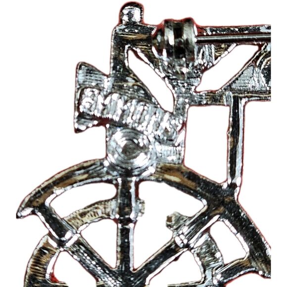 Vintage Emmons Car Brooch SIGNED Silver Tone Classic Model T Auto Rhinestones - Picture 3 of 5